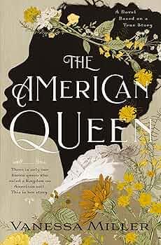 Book cover of The American Queen by Vanessa Miller. Profile silhouette on silhouette.