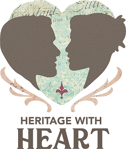 Heritage with Heart logo. Two faces in a heart.